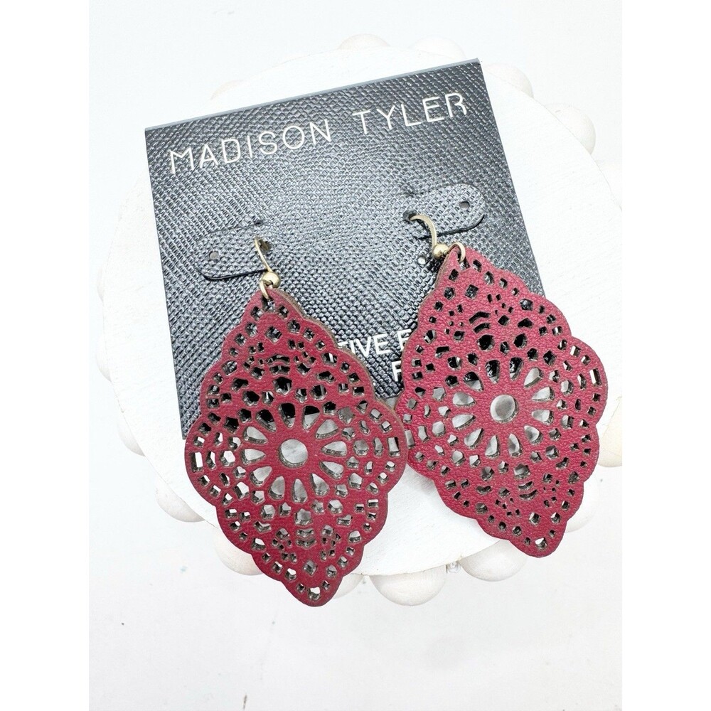 New Madison Tyler Lazer Cut Felt Bohemian Moroccan Style Dangle Earrings